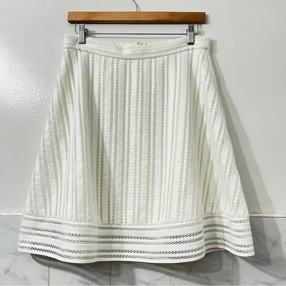 J. Crew Dresses & Skirts - J.Crew 6 White A-Line Lace Eyelet Coastal Preppy Old Money Boho Above Knee Skirt